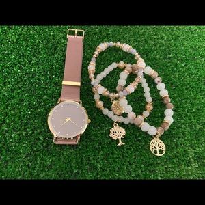 Watch and Beaded Bracelet Sets